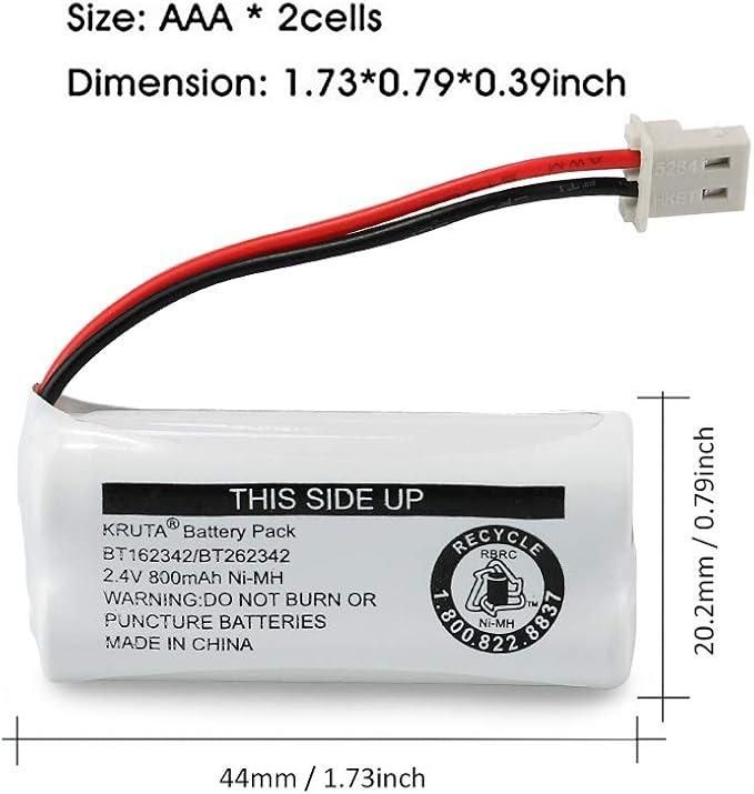 Batería Recargable para Teléfonos Inalámbricos VTech y AT&T (2.4V / 800mAh) — imagen 2