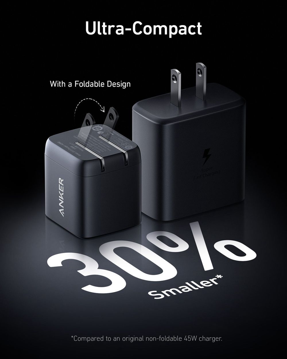 Cargador de Pared Anker 313 (Ace) 45W USB-C Carga Rápida GaN con Super Fast Charging 2.0 (PPS) — imagen 2