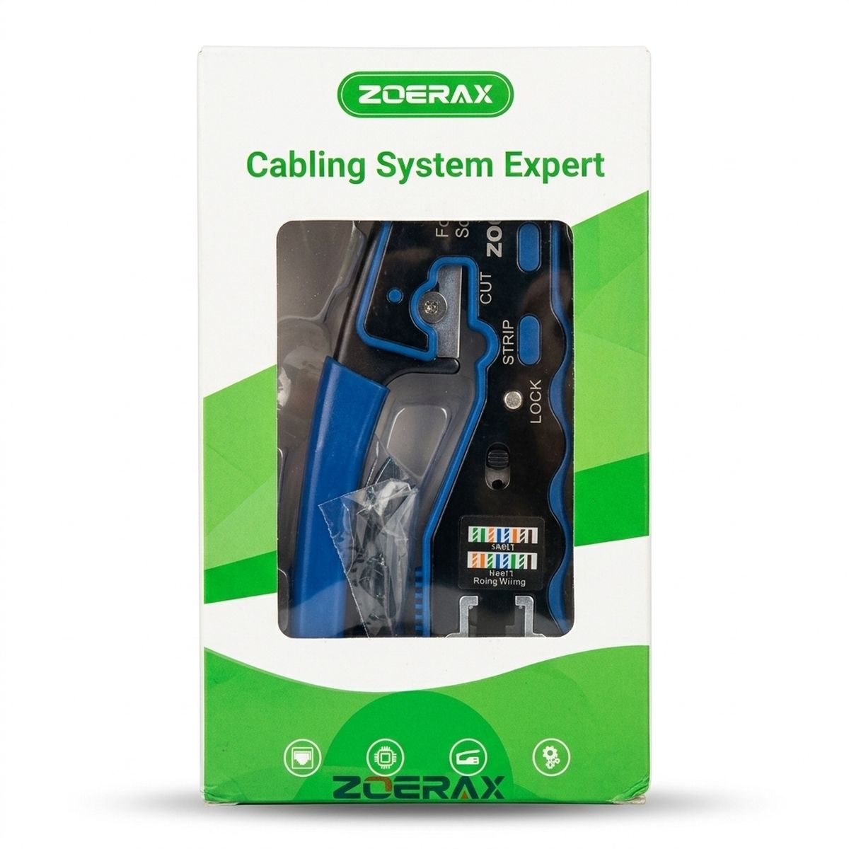 Crimpadora / Ponchadora Profesional RJ45 ZOERAX para Cable de Red Ethernet con Cortador y Pelador