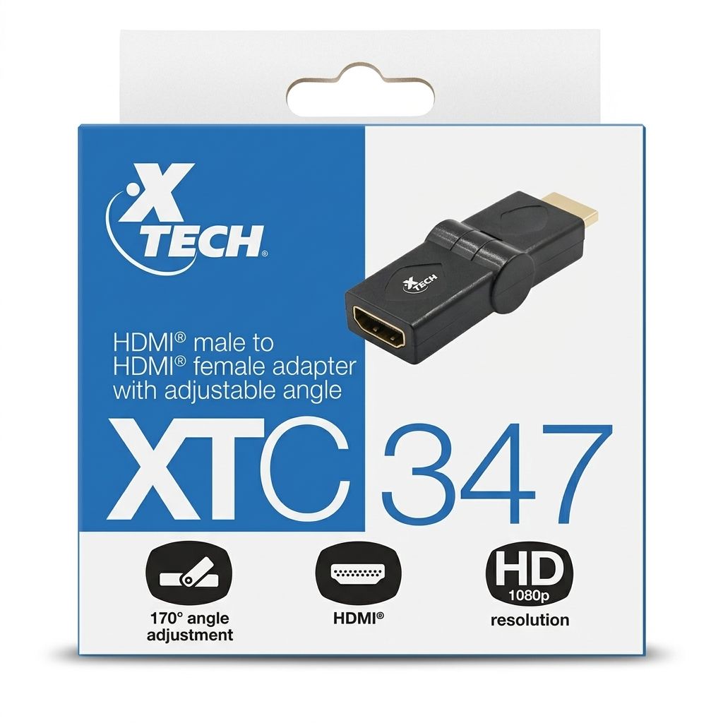 Adaptador HDMI Macho a HDMI Hembra Angulable Xtech XTC 347