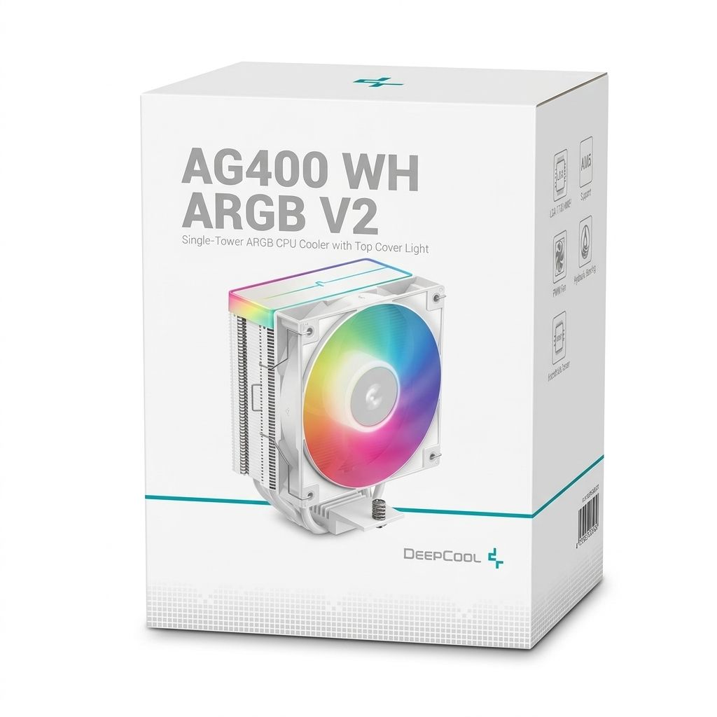 Disipador de Calor para CPU DeepCool AG400 WH ARGB V2 (Blanco)