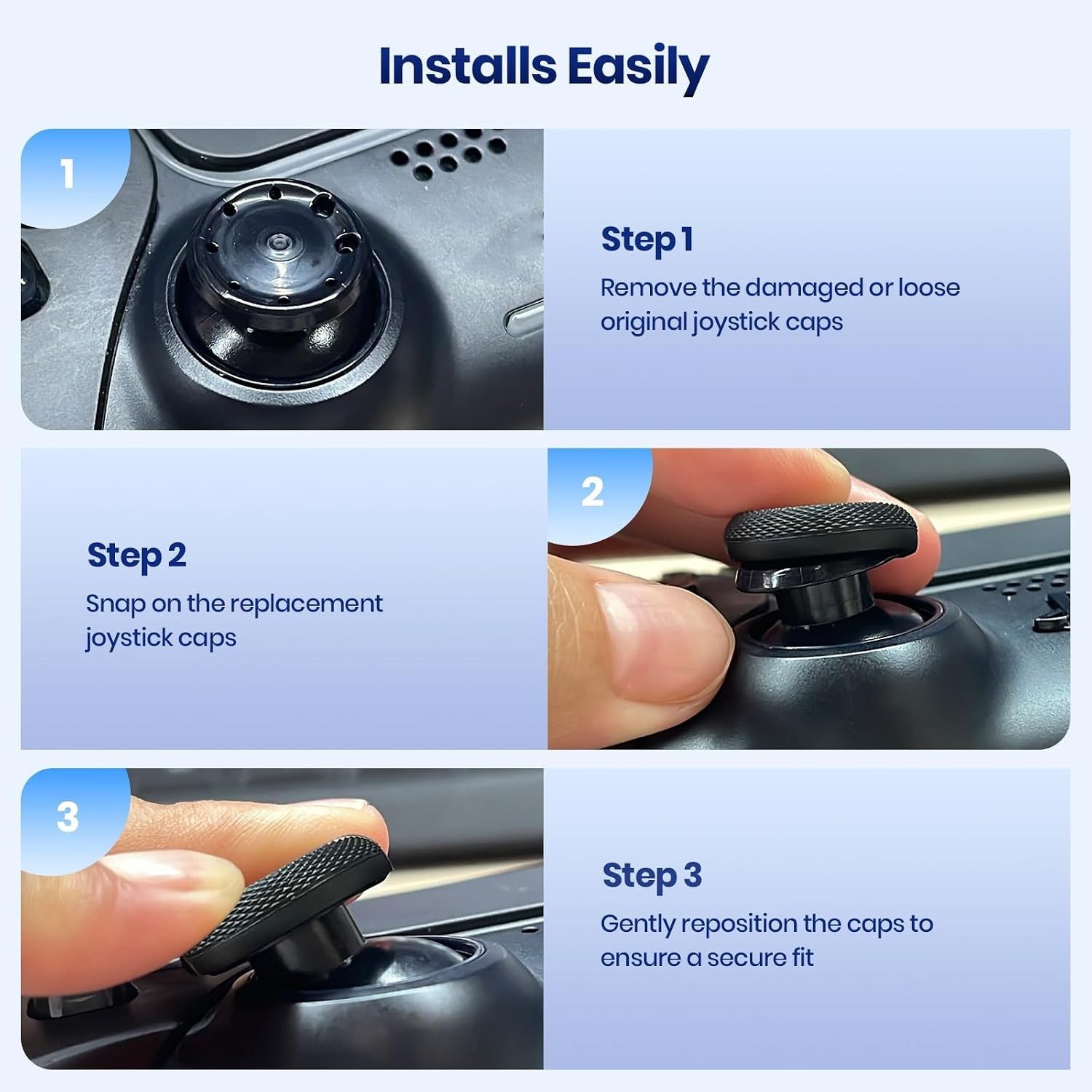 Tapas para Palanca de Joystick PS4-PS5 Cubiertas Antideslizantes — imagen 4