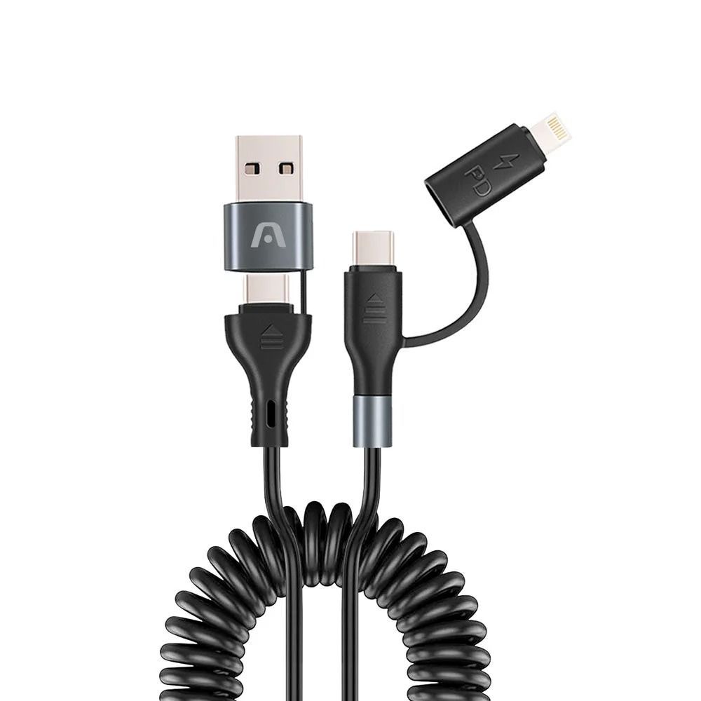 Cable Multiconector Espiral 4 en 1 ArgomTech — imagen 2