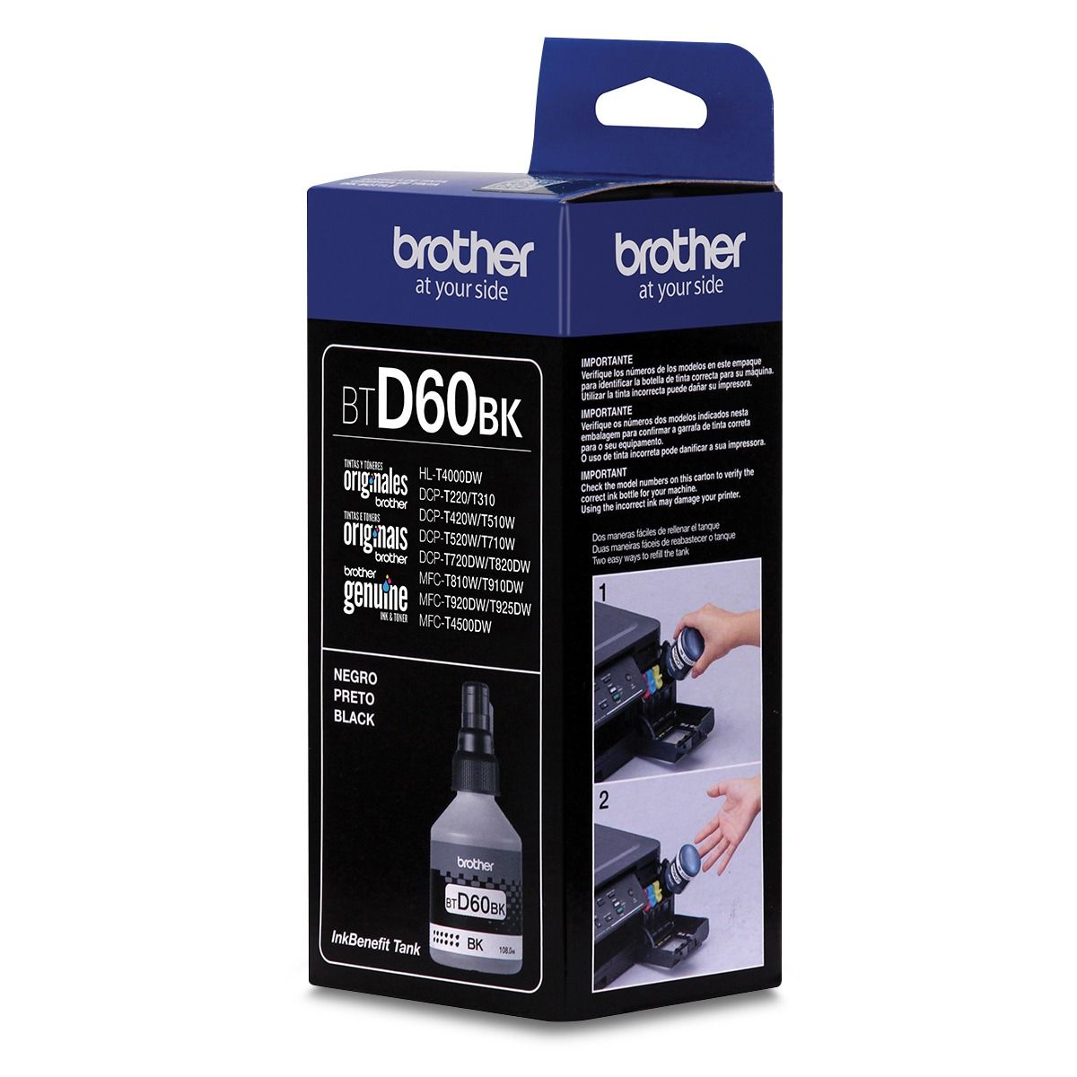 Bote de tinta Brother  Negro D60BK — imagen 2