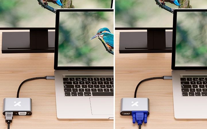 Adaptador Multipuerto Xtech XTC-542 2 en 1 USB-C a HDMI 4K + VGA — imagen 4