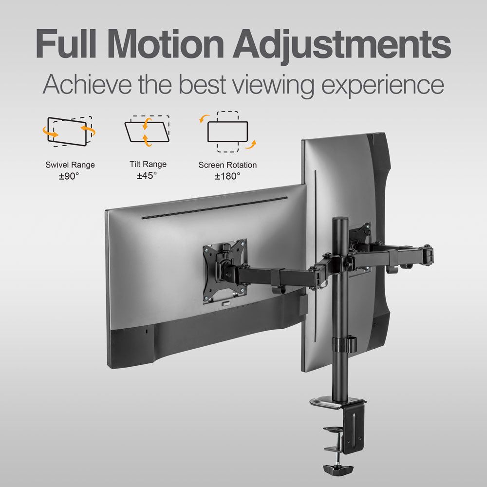 Soporte monitor LCD/LED dual ARGOM "17-32" con abrazadera — imagen 3