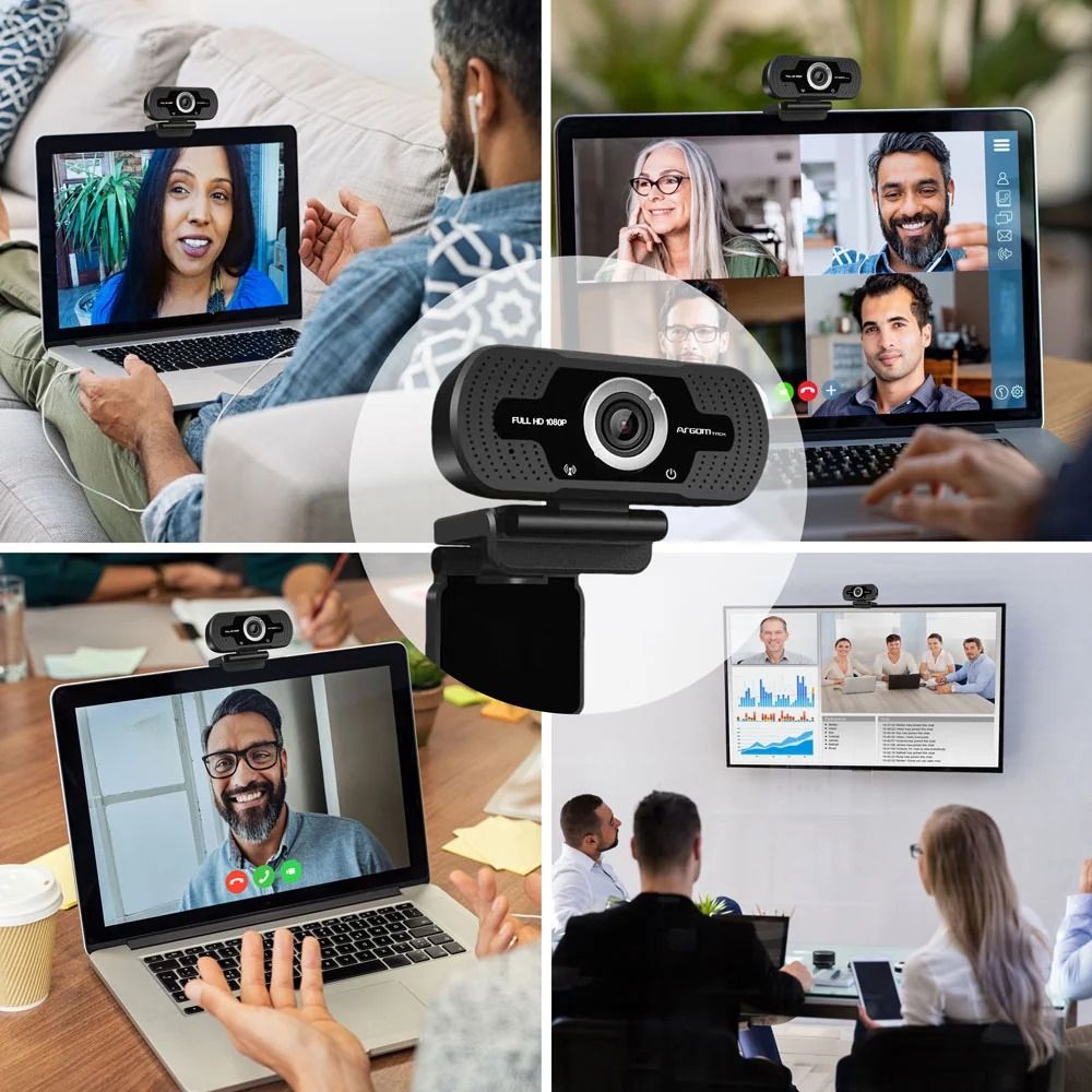 Cámara Web Argom CAM40 1080P FULL HD con microfono negra — imagen 4