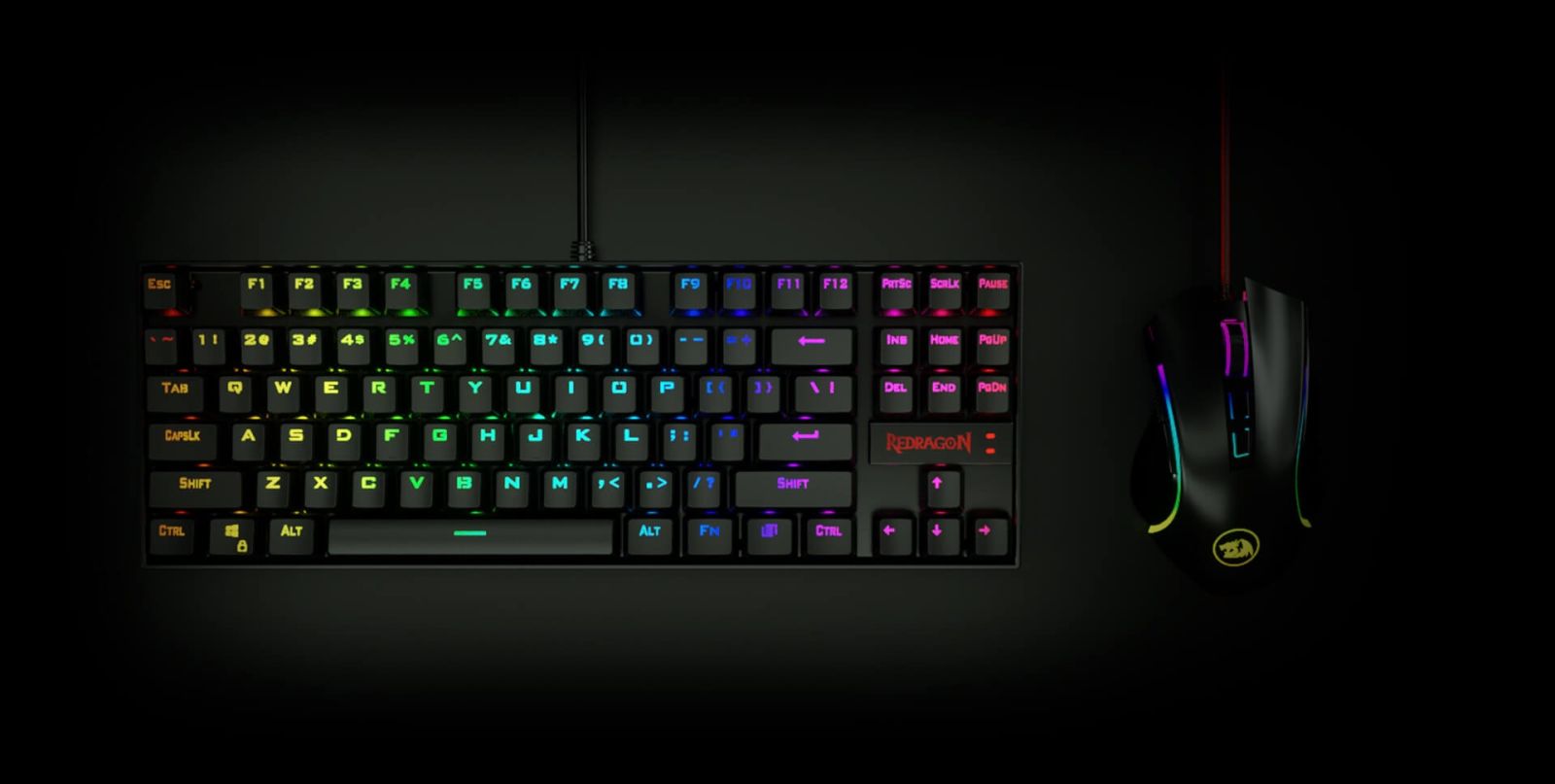 Teclado + mouse redragon negro — imagen 2