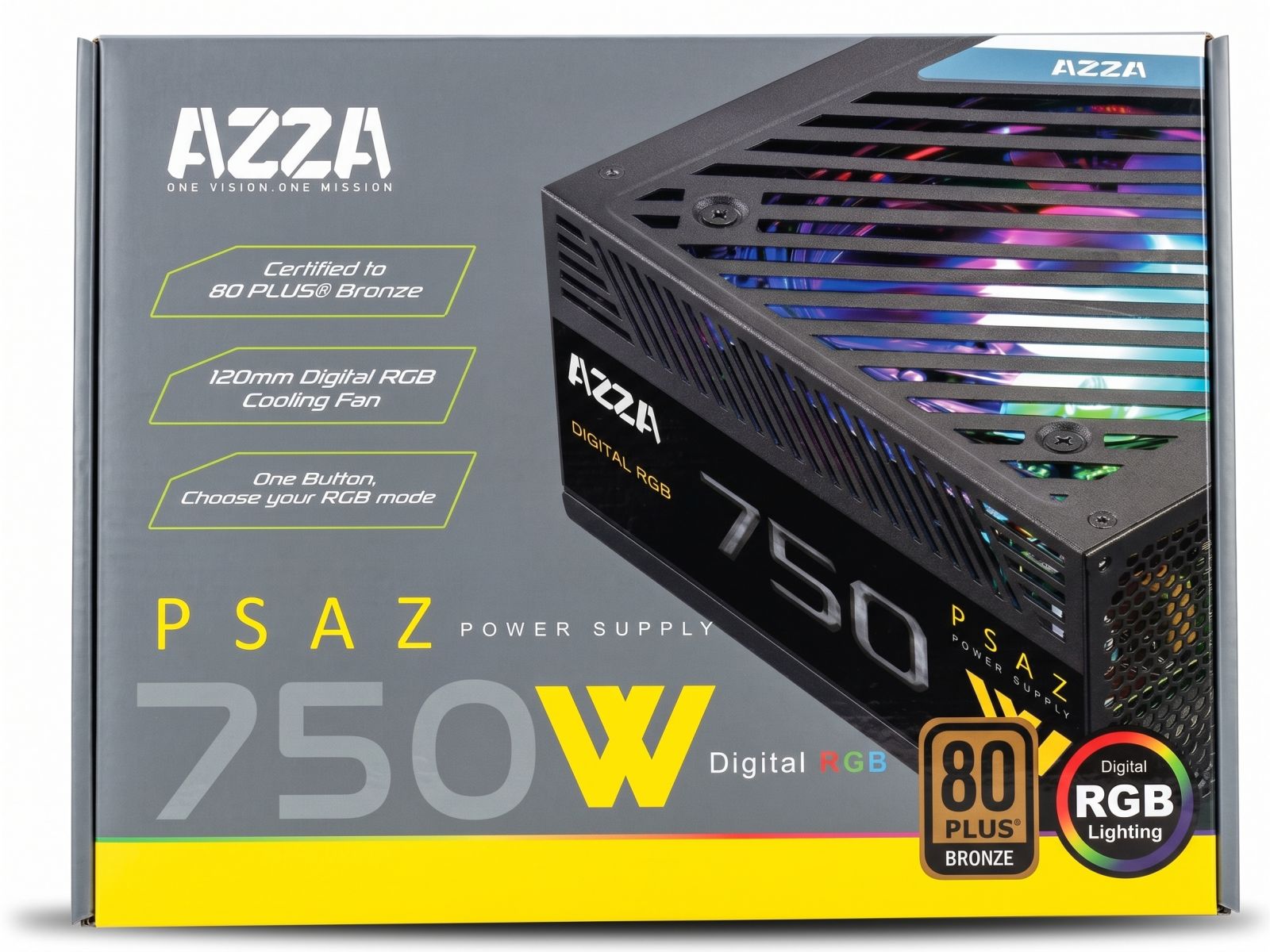 Fuente poder AZZA certificada 750W RGB