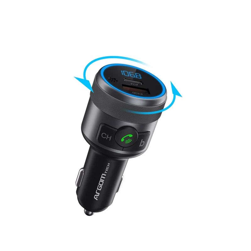 Transmisor FM y Cargador para Carro ArgomTech Spectro T1 Bluetooth 42W — imagen 2