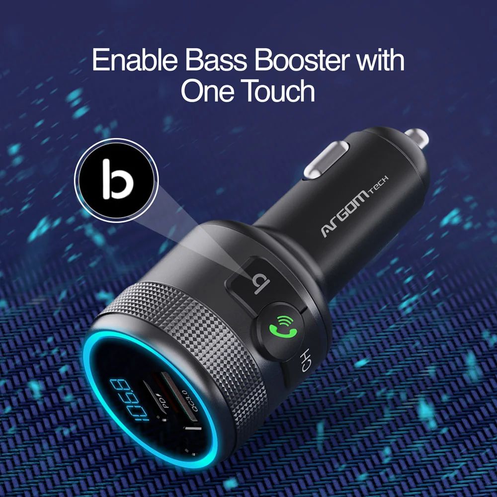 Transmisor FM y Cargador para Carro ArgomTech Spectro T1 Bluetooth 42W — imagen 4