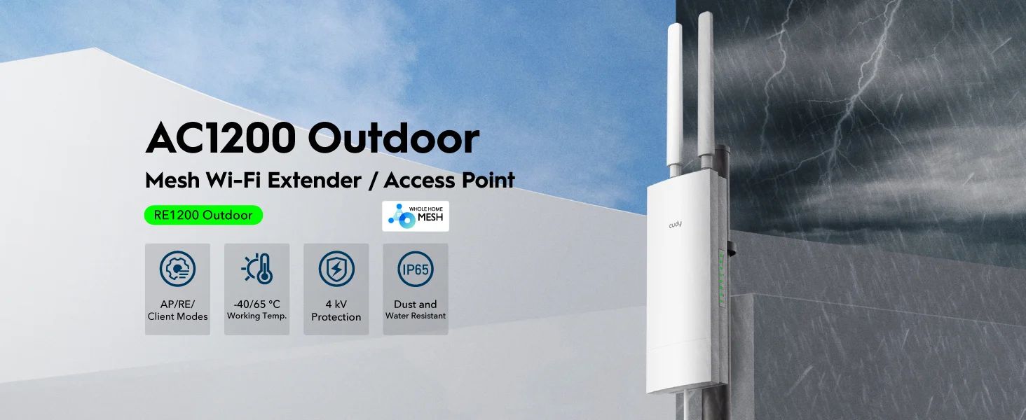 Repetidor y Extensor Wi-Fi Cudy AC1200 Exterior / Punto de Acceso (RE1200 Outdoor) — imagen 2