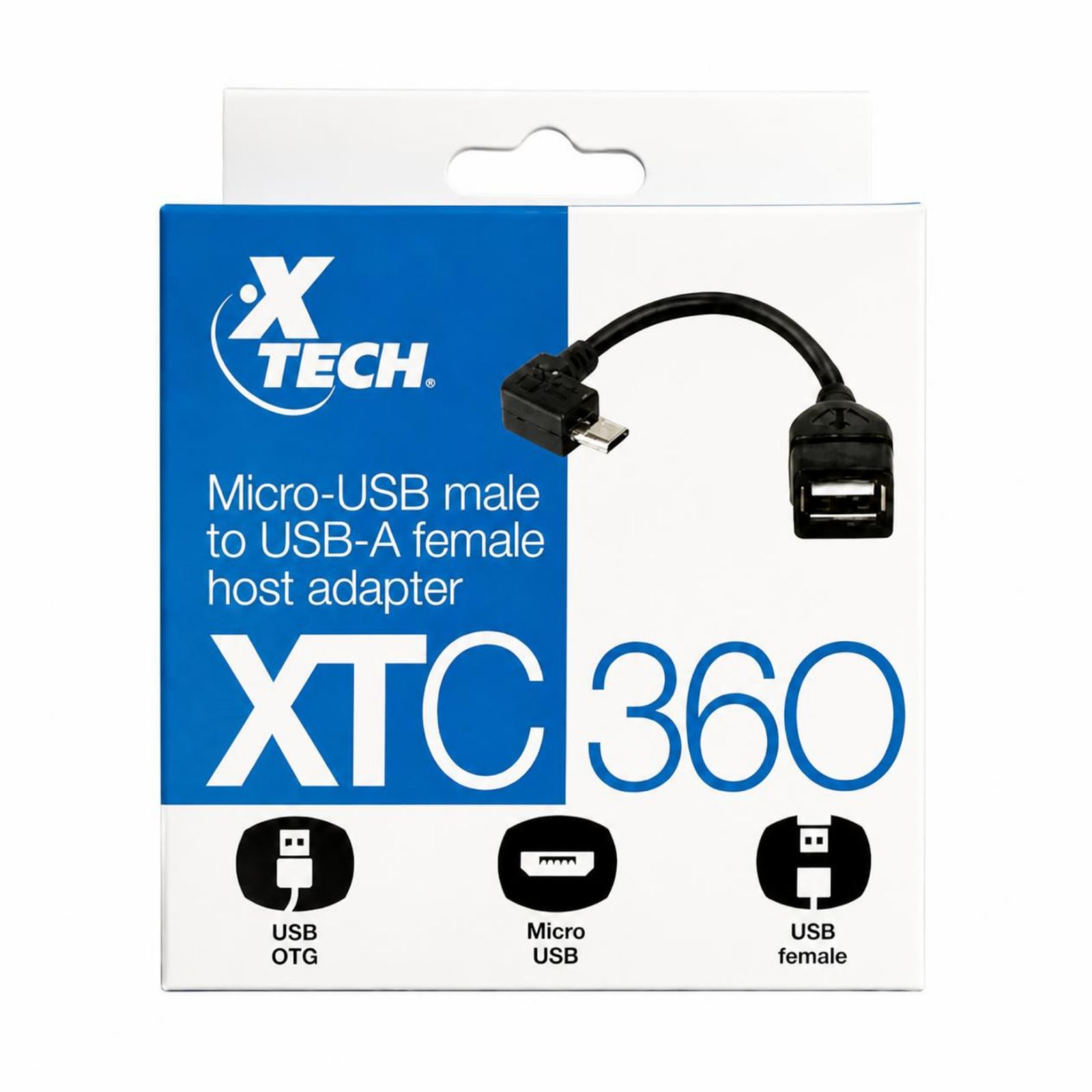 Adaptador XTECH XTC360 Micro USB OTG a USB hembra