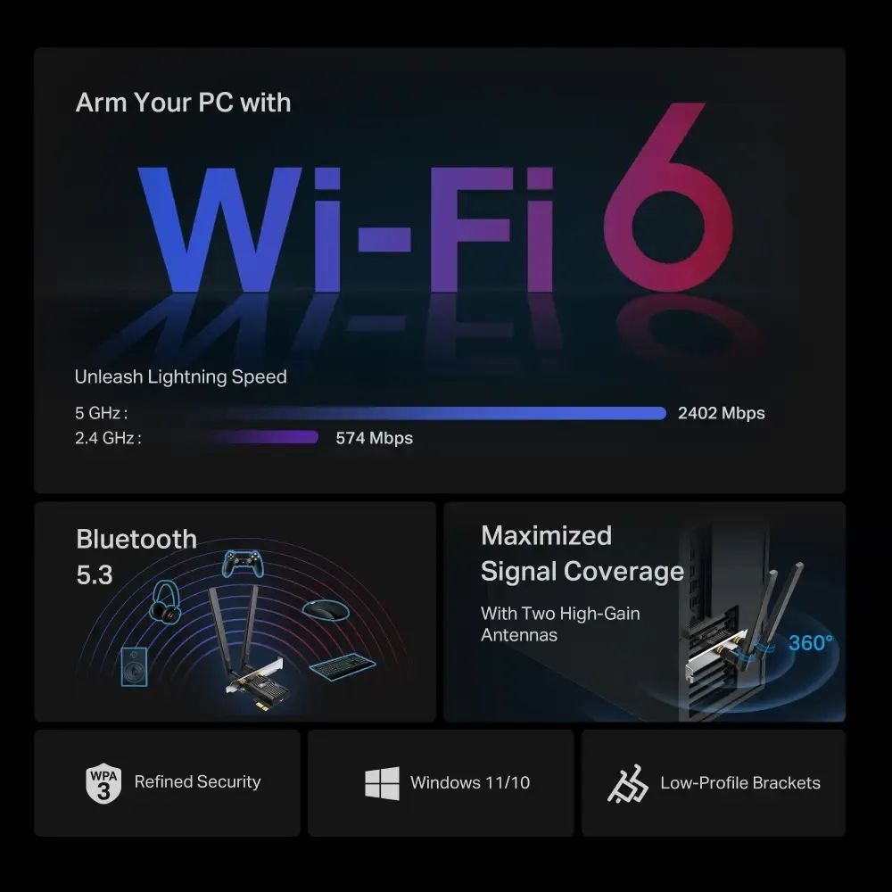 Tarjeta TP-Link Wifi 6 PCIe — imagen 4