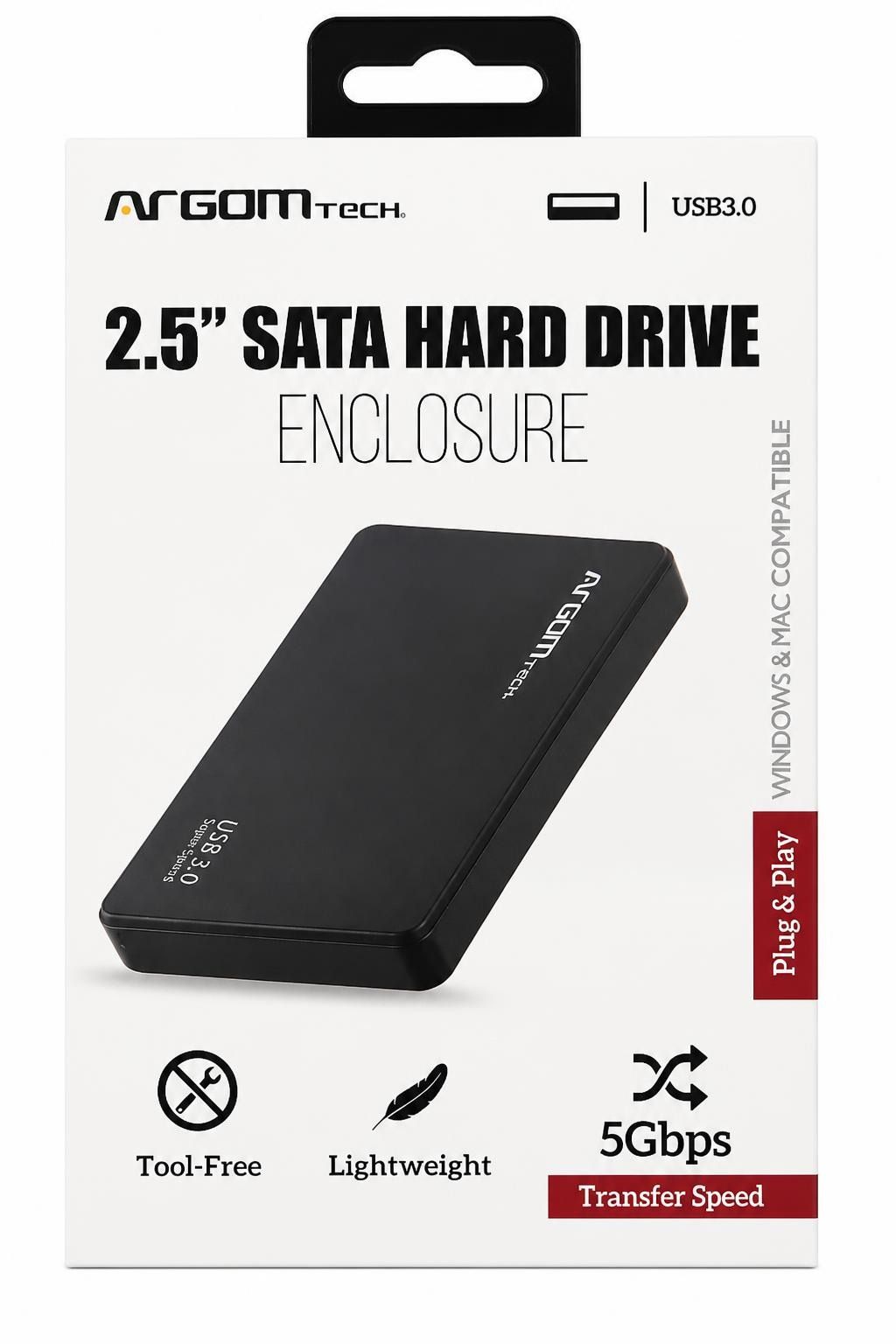Cofre / Case Externo para Disco Duro y SSD 2.5" SATA a USB 3.0 ArgomTech