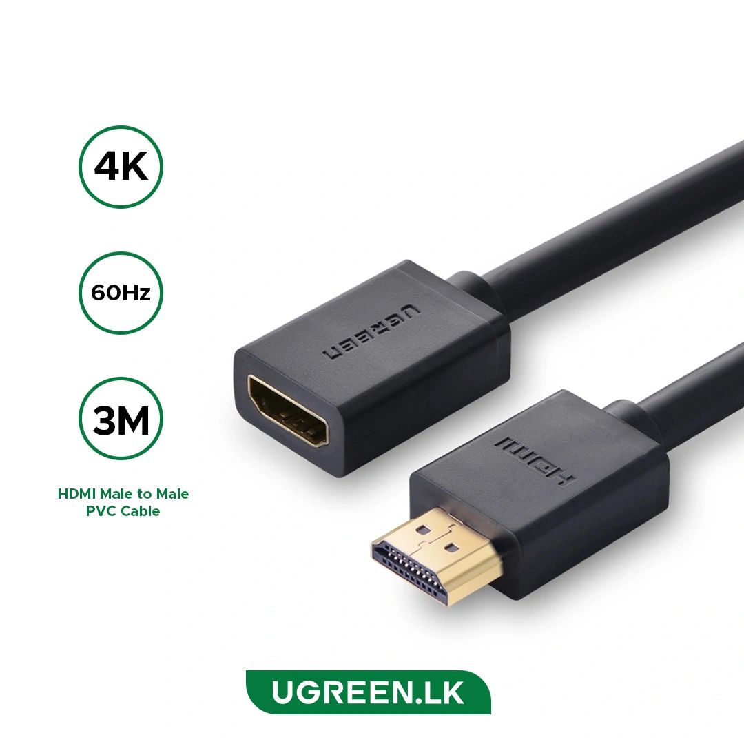 Cable Extensión HDMI Macho a Hembra 3 Metros UGREEN HD107 4K Ultra HD