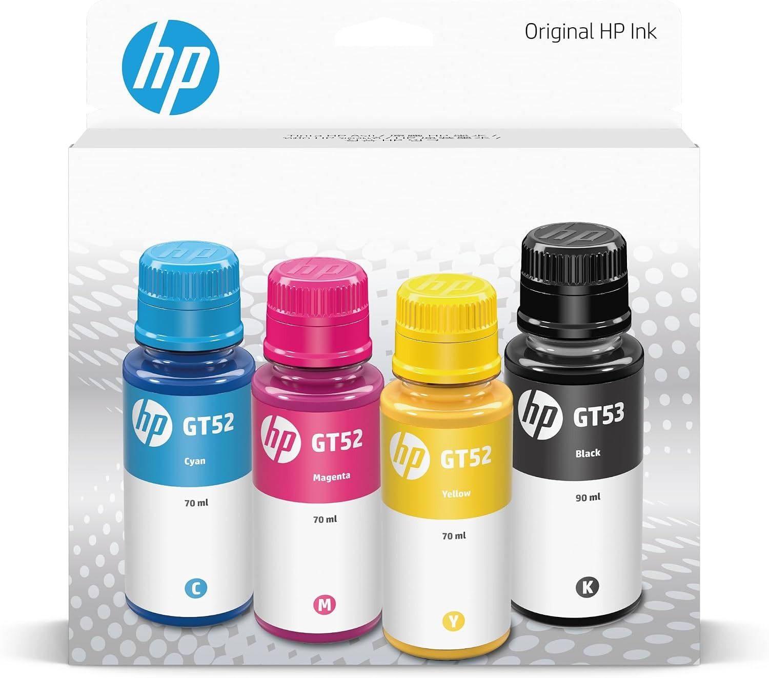 Hp Tinta Gt53 Y Gt52 Combo 4 Botellas Negro Cian Magenta Amarillo