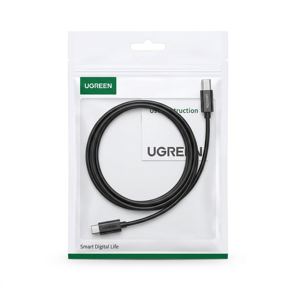 Cable USB-C a USB-B 2.0 para Impresora Ugreen con Carcasa de ABS de 1 Metro