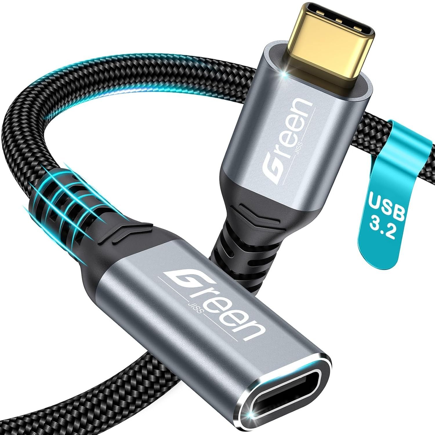Cable de extensión USB C de 10 pies, 20 Gbps/4K a 60 Hz
