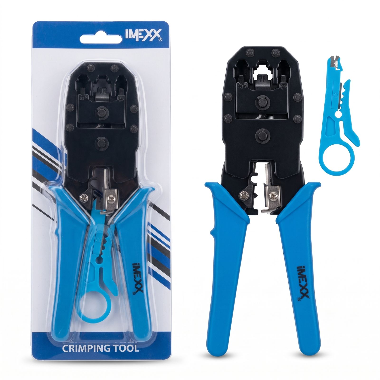Crimpadora / Ponchadora Modular 3 en 1 para Redes y Telefonía iMEXX
