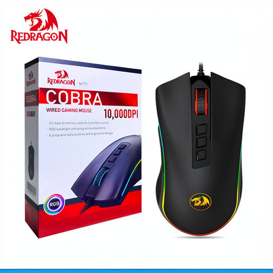Mouse Redragon 10,000 DPI Ajustable, Agarre Cómodo, 7 Botones Programables