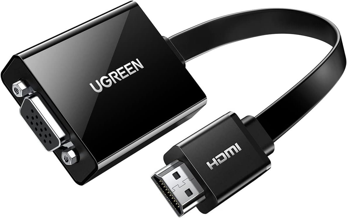 Adaptador / Convertidor UGREEN HDMI a VGA con Salida de Audio 3.5mm y Puerto de Energía Micro USB 1080p 60Hz Ugreen