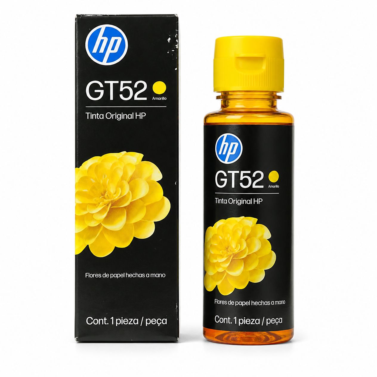 Botella de Tinta Original HP GT52 Amarilla (70 ml) para Impresoras HP Ink Tank y Smart Tank HP