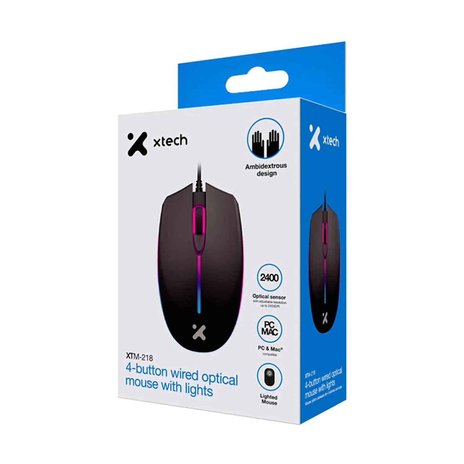 Mouse Xtech Usb Negro Optico Con Luz RGB XTECH