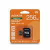 Tarjeta de memoria microSDXC ADATA Speed Plus de 256 GB con adaptador.
